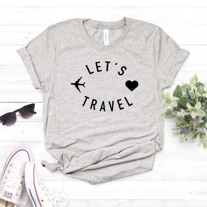 let's travel Women tshirt Cotton Casual Funny t shirt Gift For Lady Yong Girl Top Tee 6 Color Street Drop Ship S-800