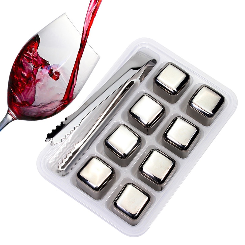 Stainless Steel Ice Cubes, Reusable Chilling Stones for Whiskey Wine, Keep Your Drink Cold Longer, SGS Test Pass