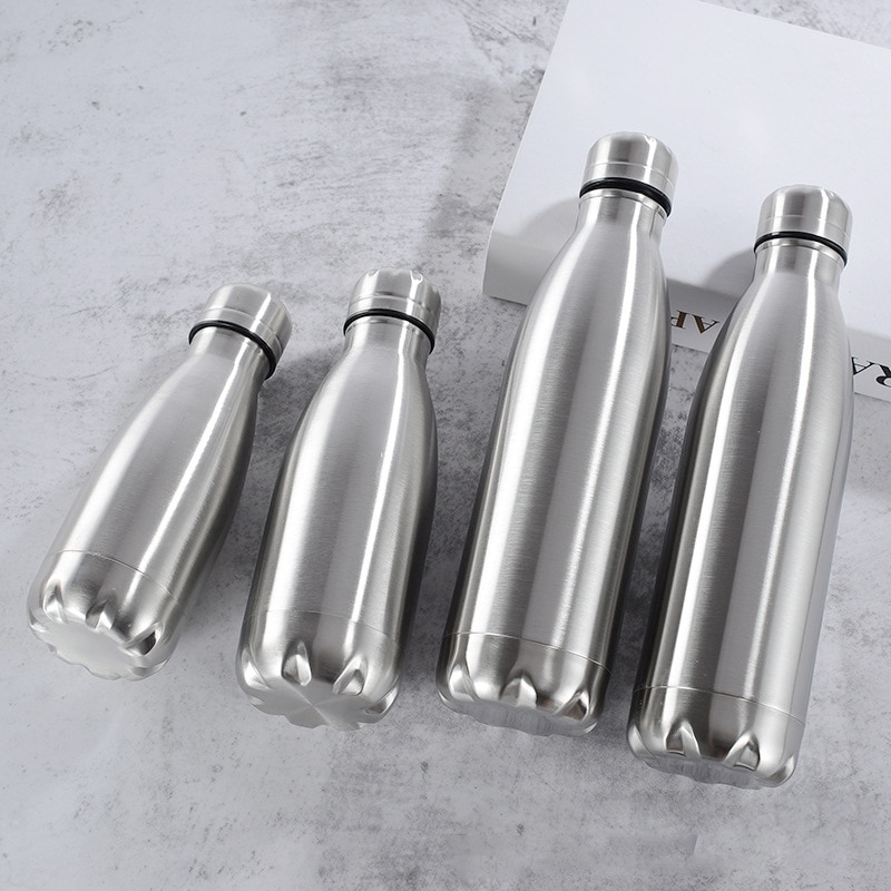 Stainless Steel Sports Water Bottle Insulated Vacuum Flask Single Wall Hot Cold Water Bottle 350/500/750/1000ml bouteille inox