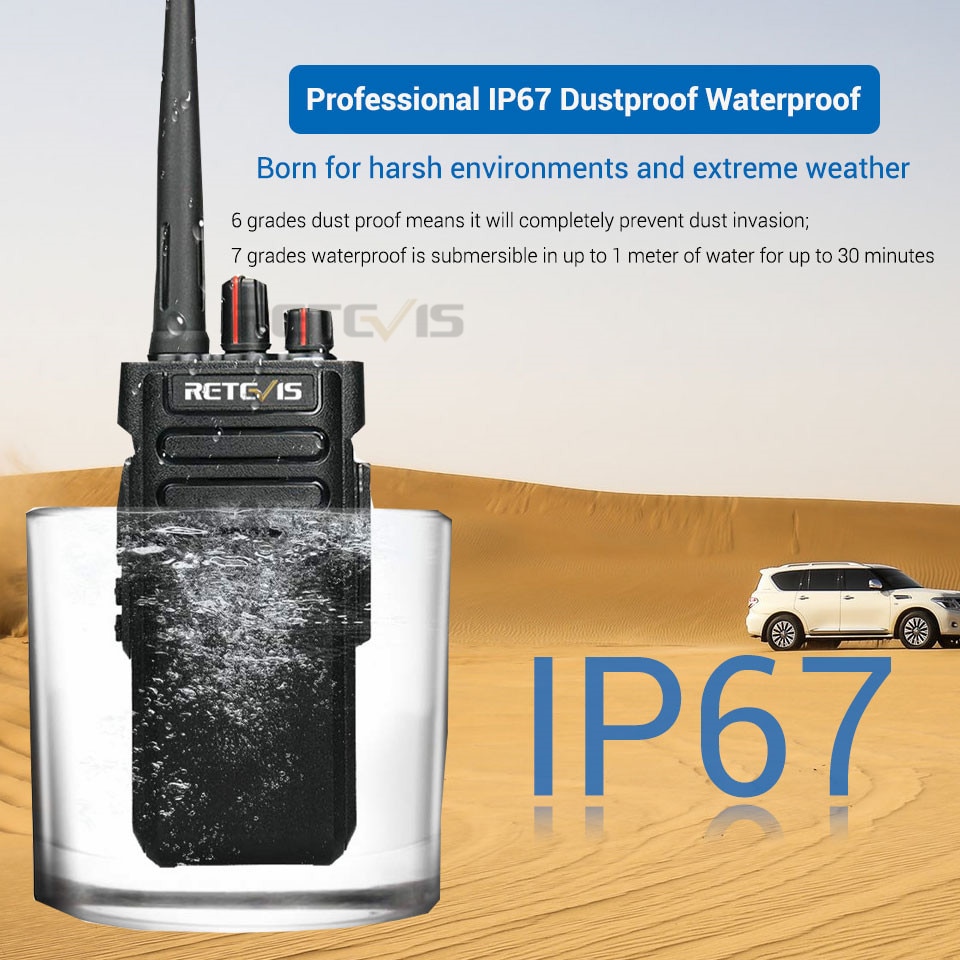 IP67 Waterproof Walkie Talkie RETEVIS RT29 10W UHF (or VHF) VOX Professional Long Range Two-way Radio Walkie-Talkie Comunicador