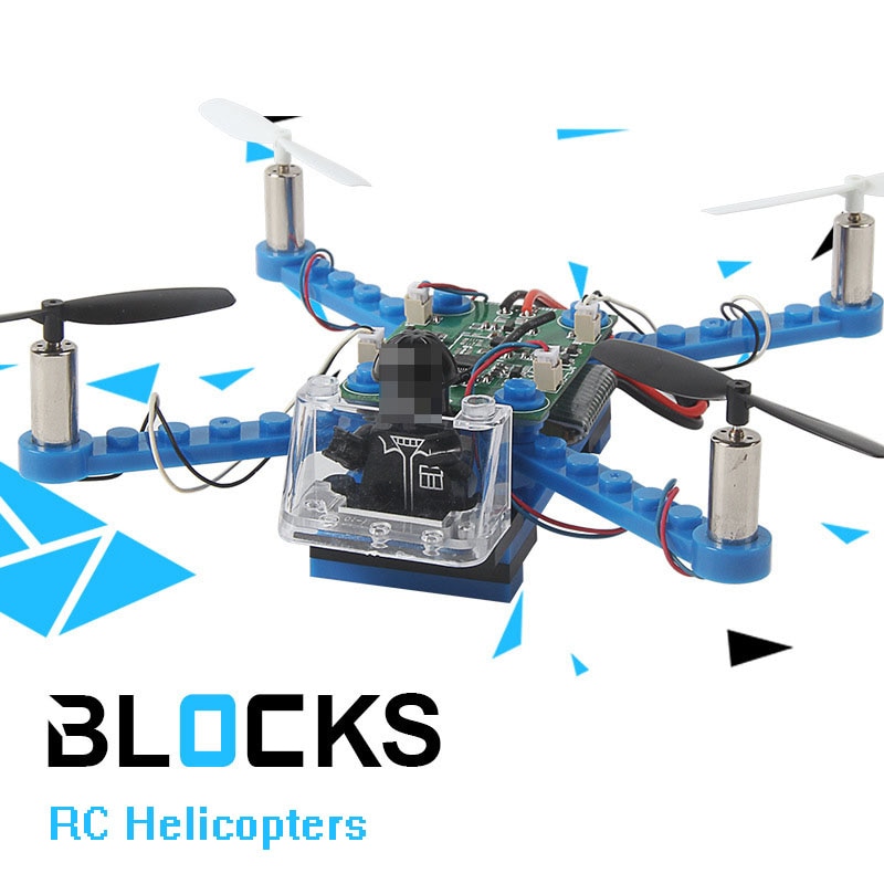 RC Helicopter DIY Building Blocks Drone 2.4G 4CH Mini Drones 3D DIY Bricks Quadcopter Assembling DIY Educational Toys