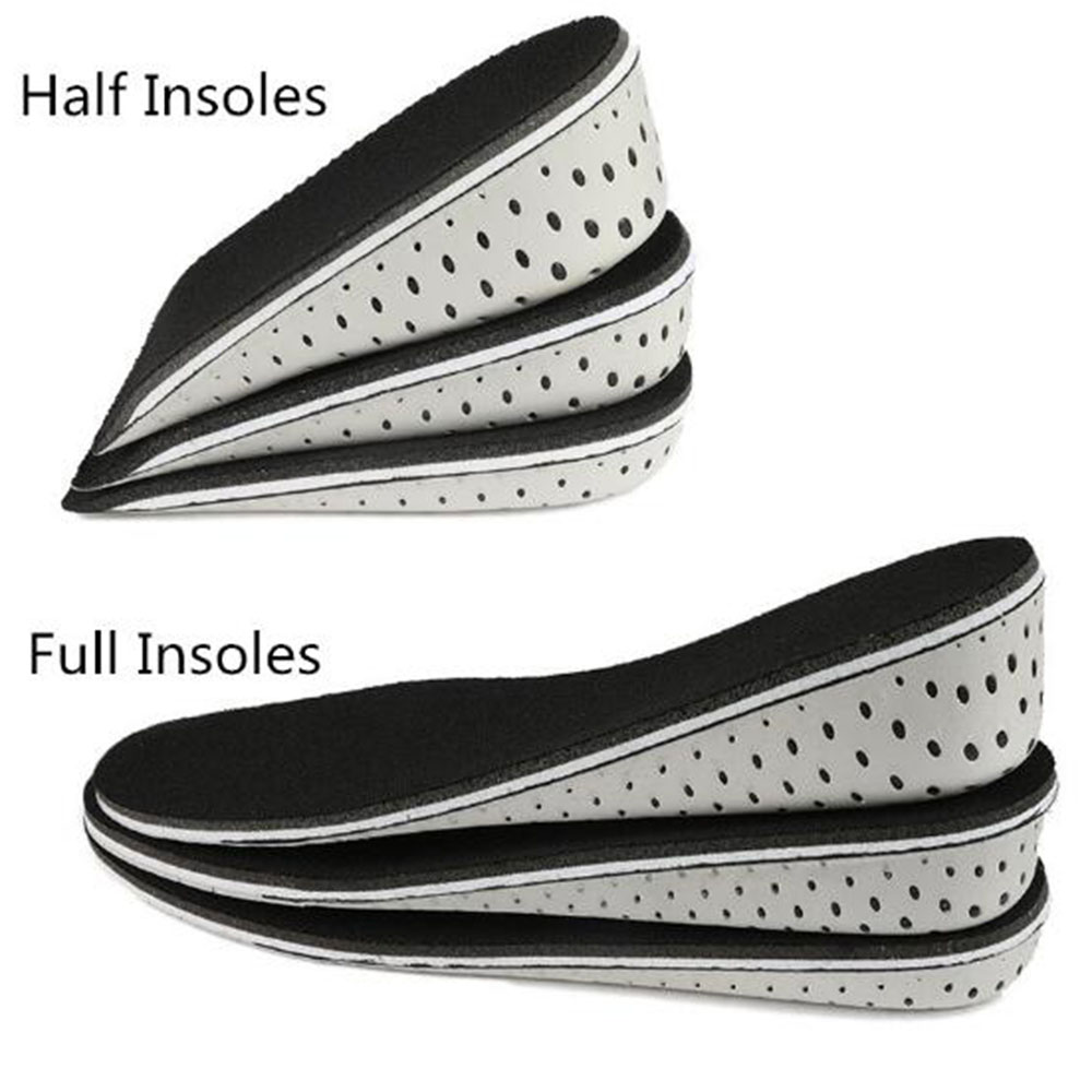 Hot 1 Pair Women Men Comfortable Height Increase Insole Unisex Insert Memory Foam Insoles Shoes Full Hlaf Pad Cushion