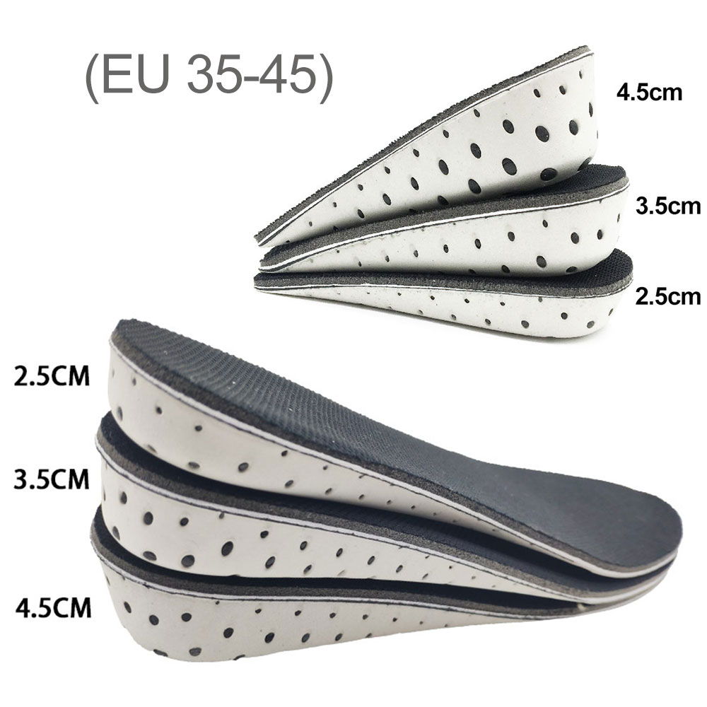 Height Increase Insole 1 Pair Hard Breathable Memory Foam Heel Lifting Inserts Shoe Lifts Shoe Pads Elevator Insoles for Unisex