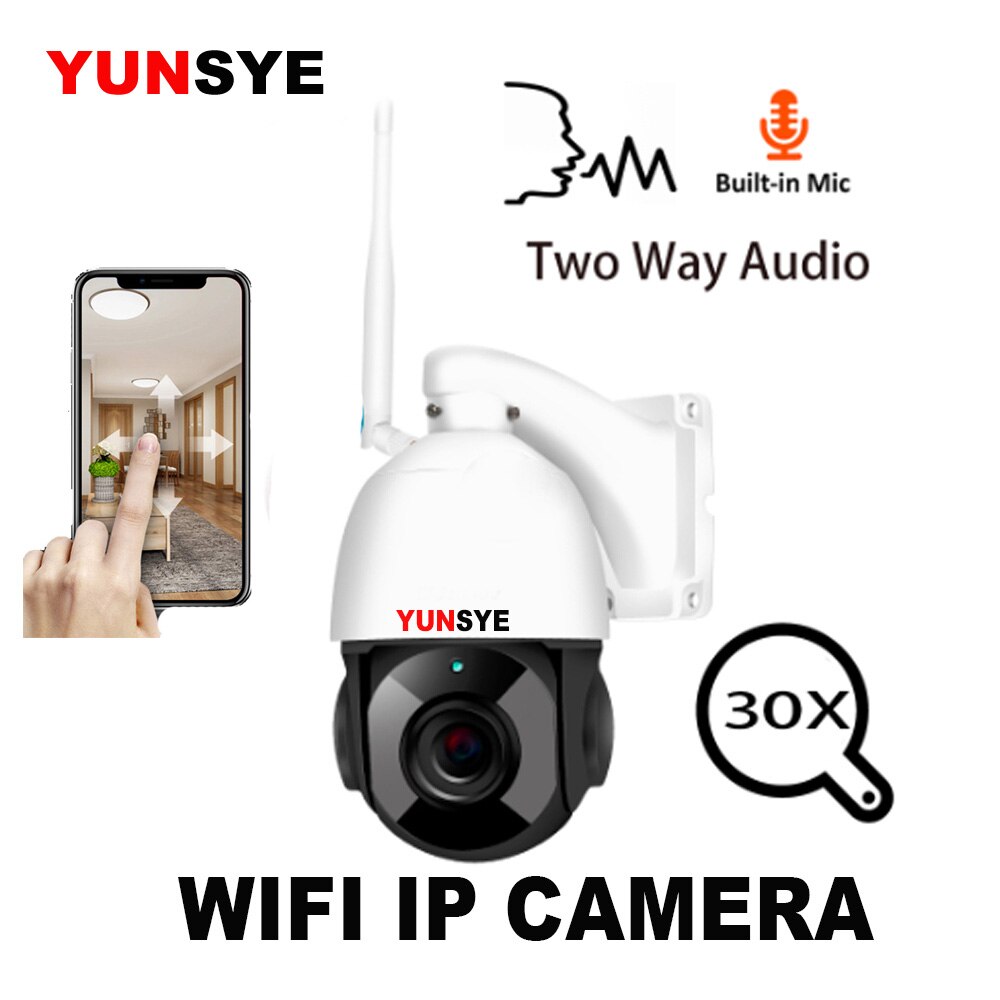 5MP WIFI camera outdoor 30x zoom PTZ network camera 1080p high speed dome CCTV surveillance camera IP camera two audio ONVIF2.4